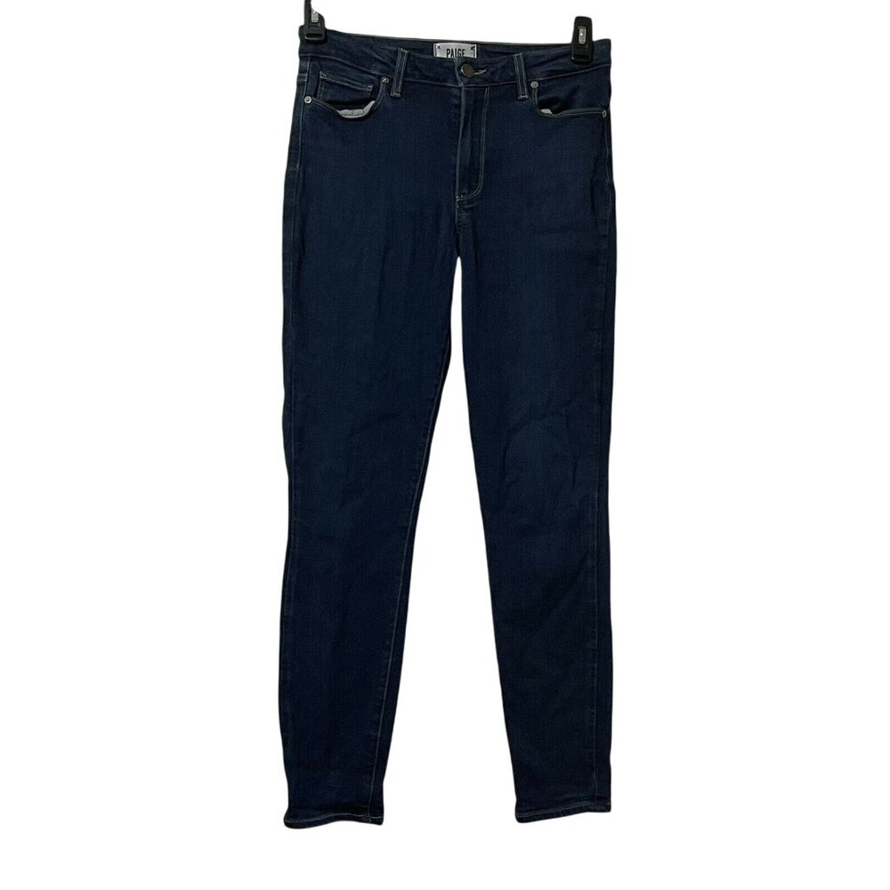 Paige Womens Denim Hoxton Ankle Jeans Size 28 Dark Blue Rayon Cotton Blend